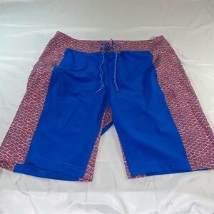 Columbia‎ Sportswear Mens Blue Red Fish Scale Board Shorts Size L 11in